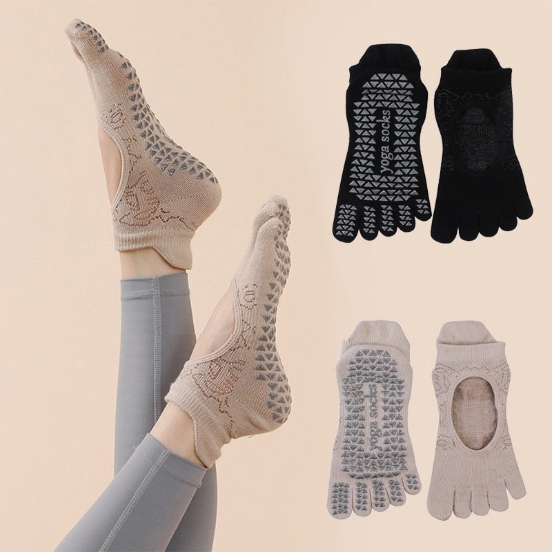 Yoga Pilates Girl - Calcetines antideslizantes con cinco dedos para