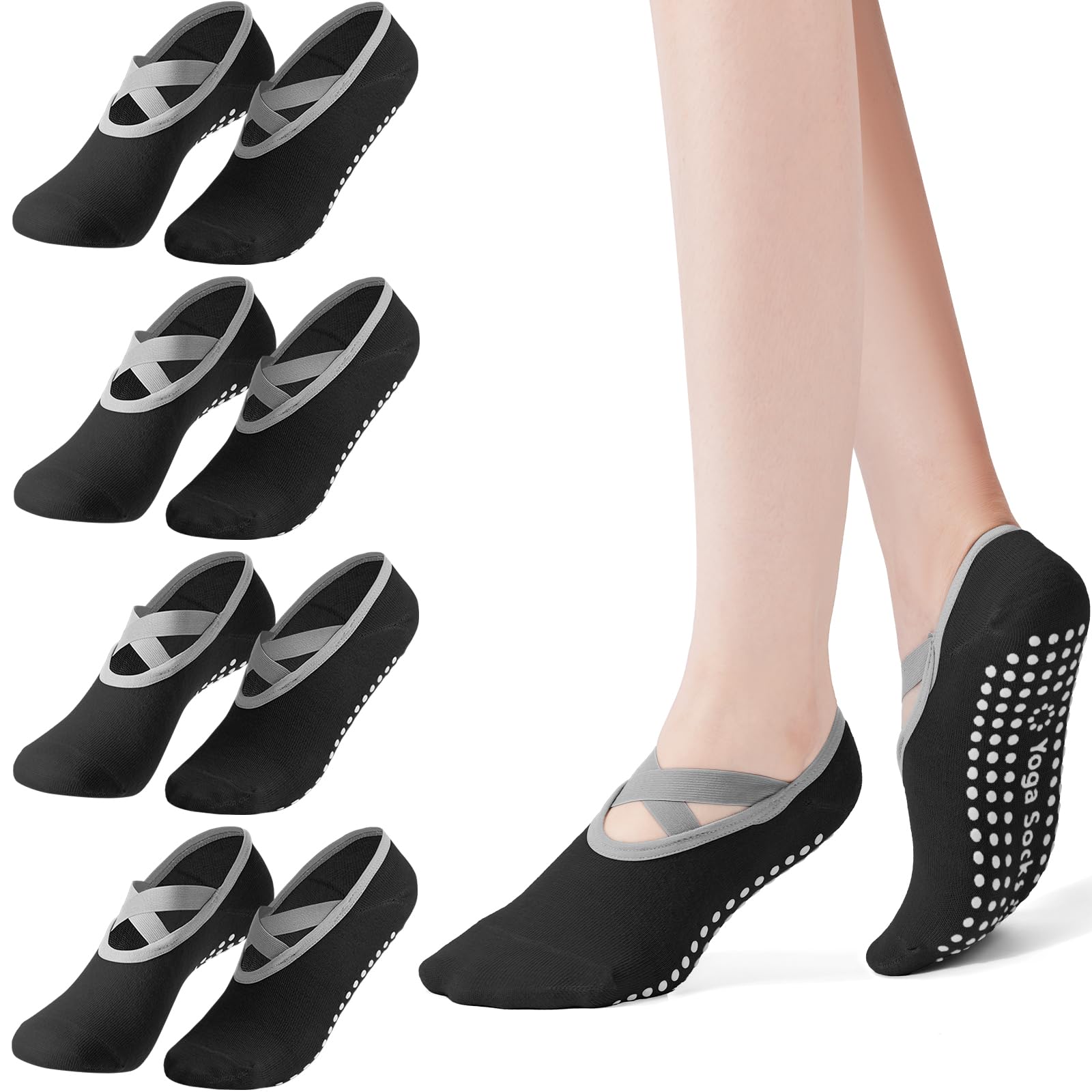Pilates Yoga Kit - Paquete de 4 Calcetines de Pilates