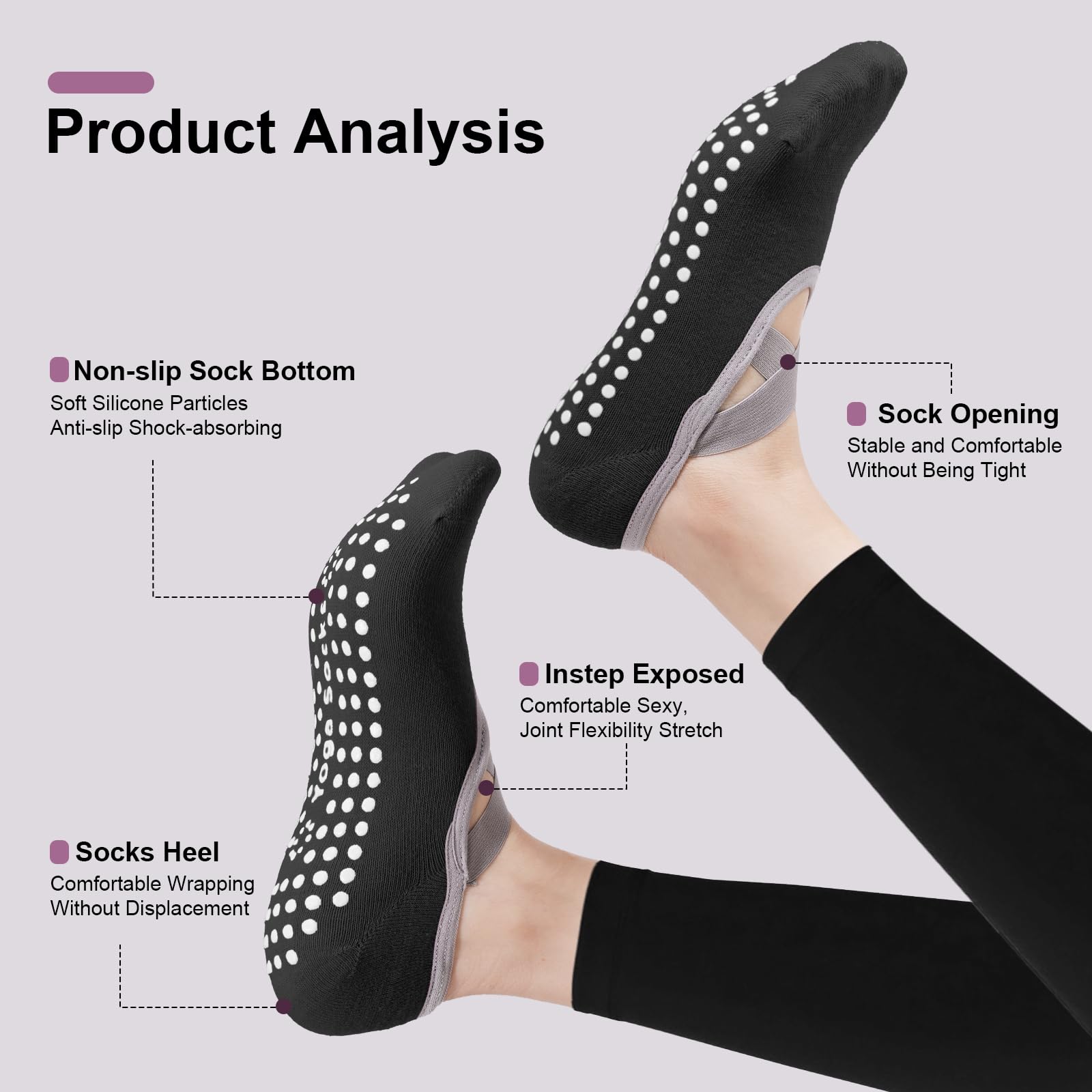 Paquete de 4 Calcetines de Pil - Pilates Yoga Kit reseña y precio